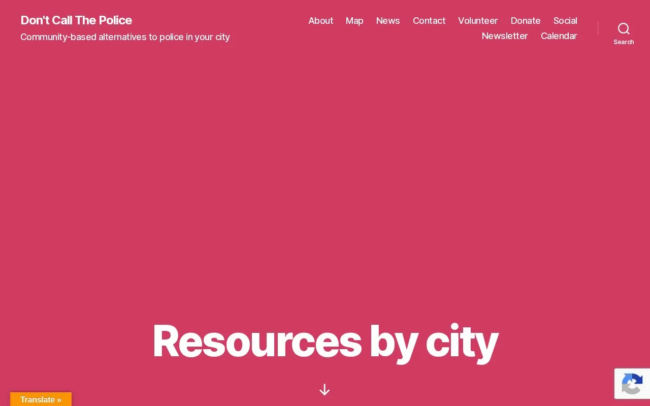 Don't Call The Police homepage screenshot