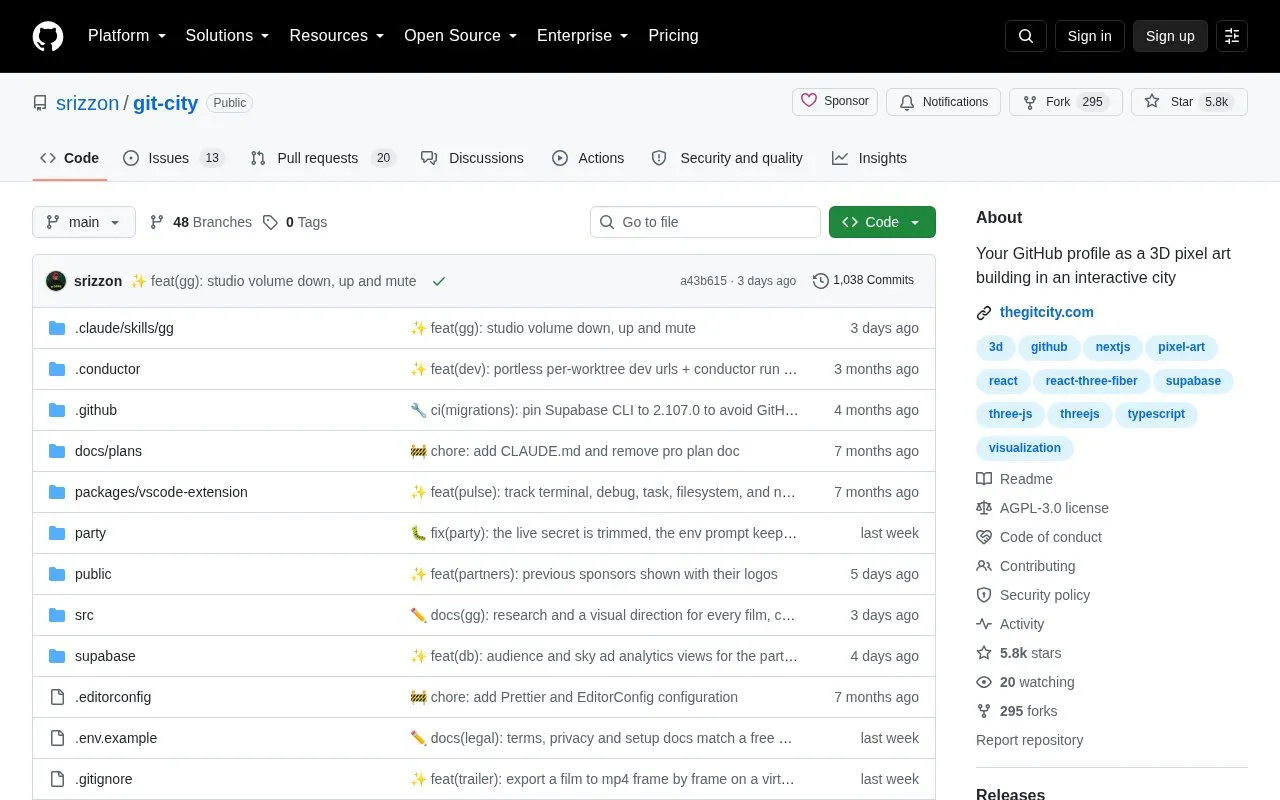 Git City homepage screenshot