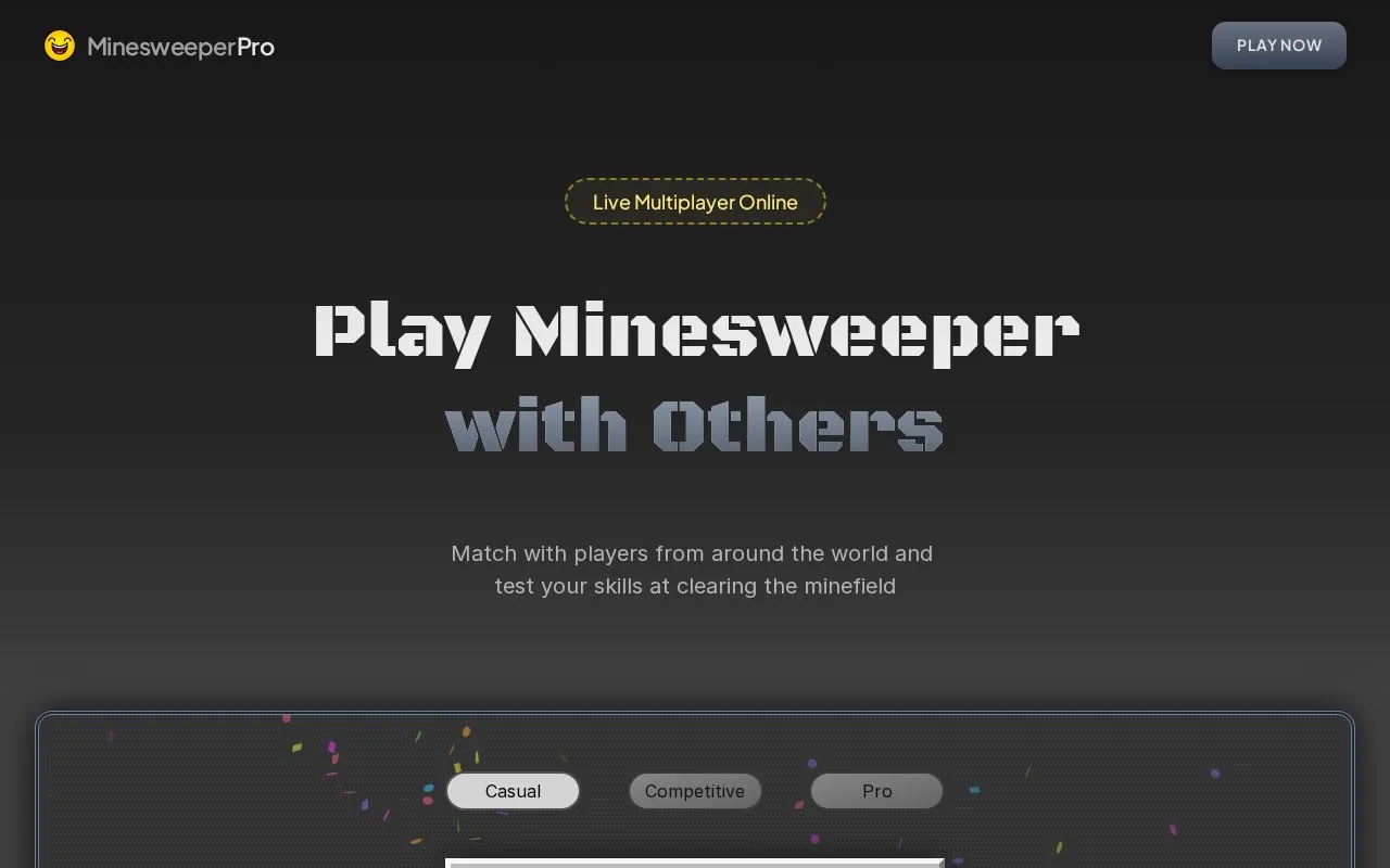 MinesweeperPro homepage screenshot