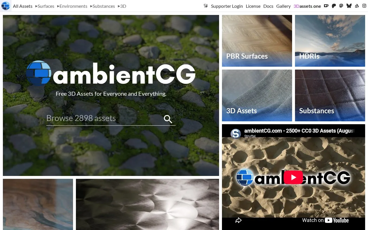 AmbientCG homepage screenshot