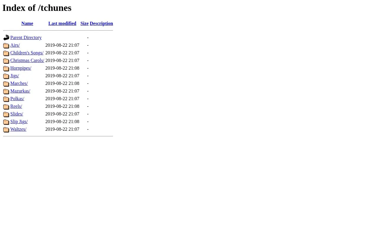 tchunes homepage screenshot