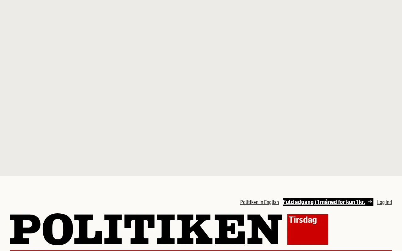 Politiken homepage screenshot