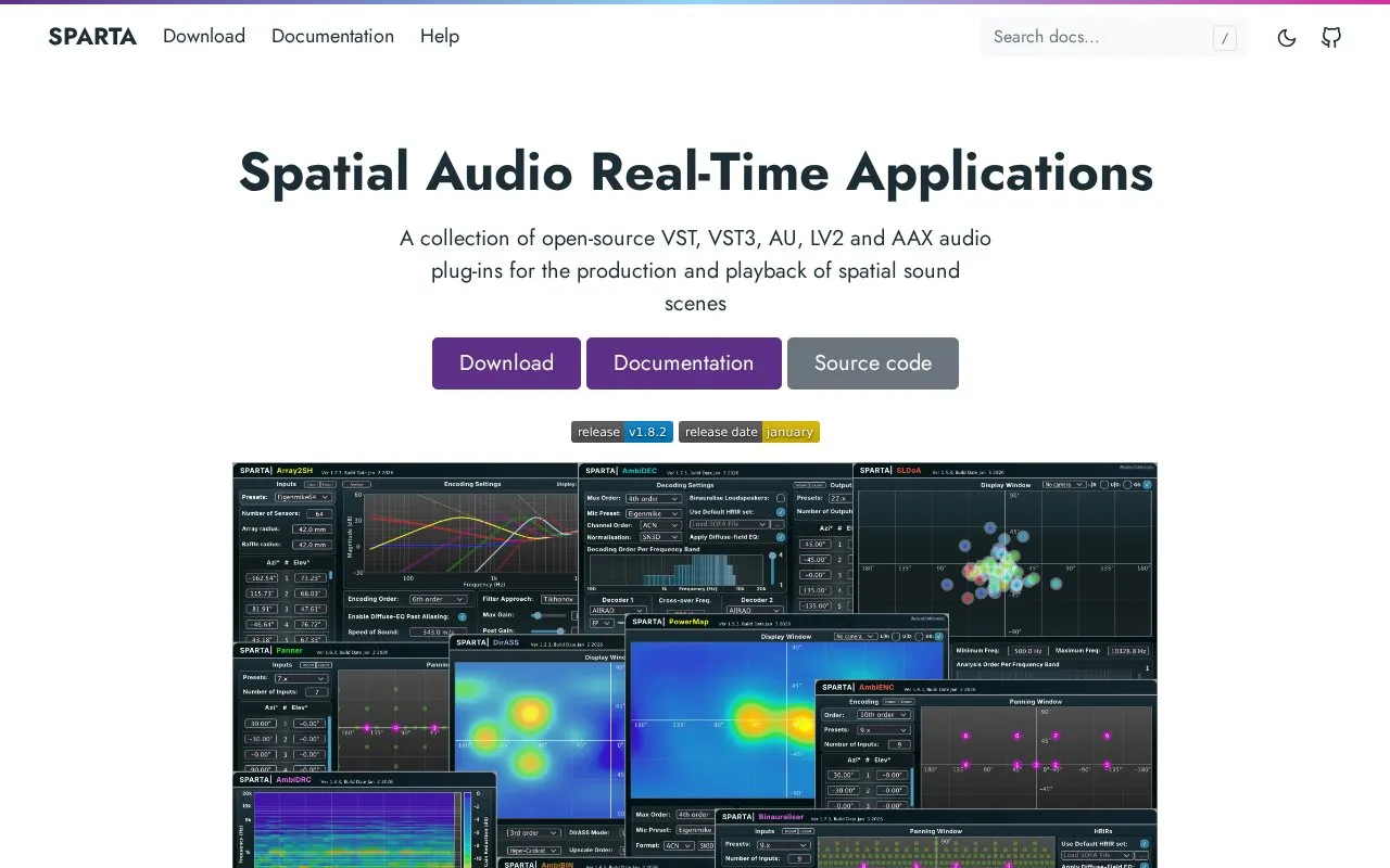 SPARTA homepage screenshot