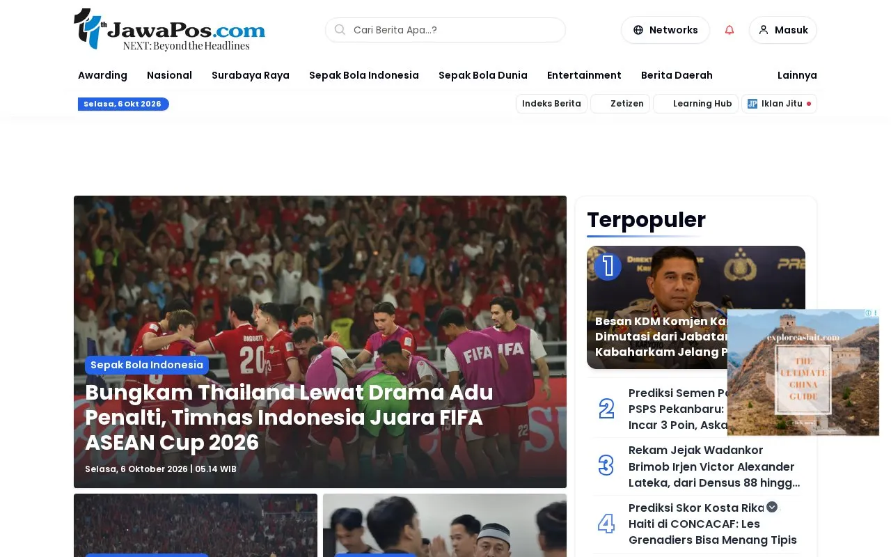 Jawa Pos Group homepage screenshot