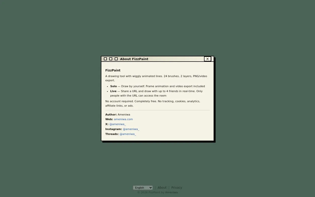 FizzPaint homepage screenshot