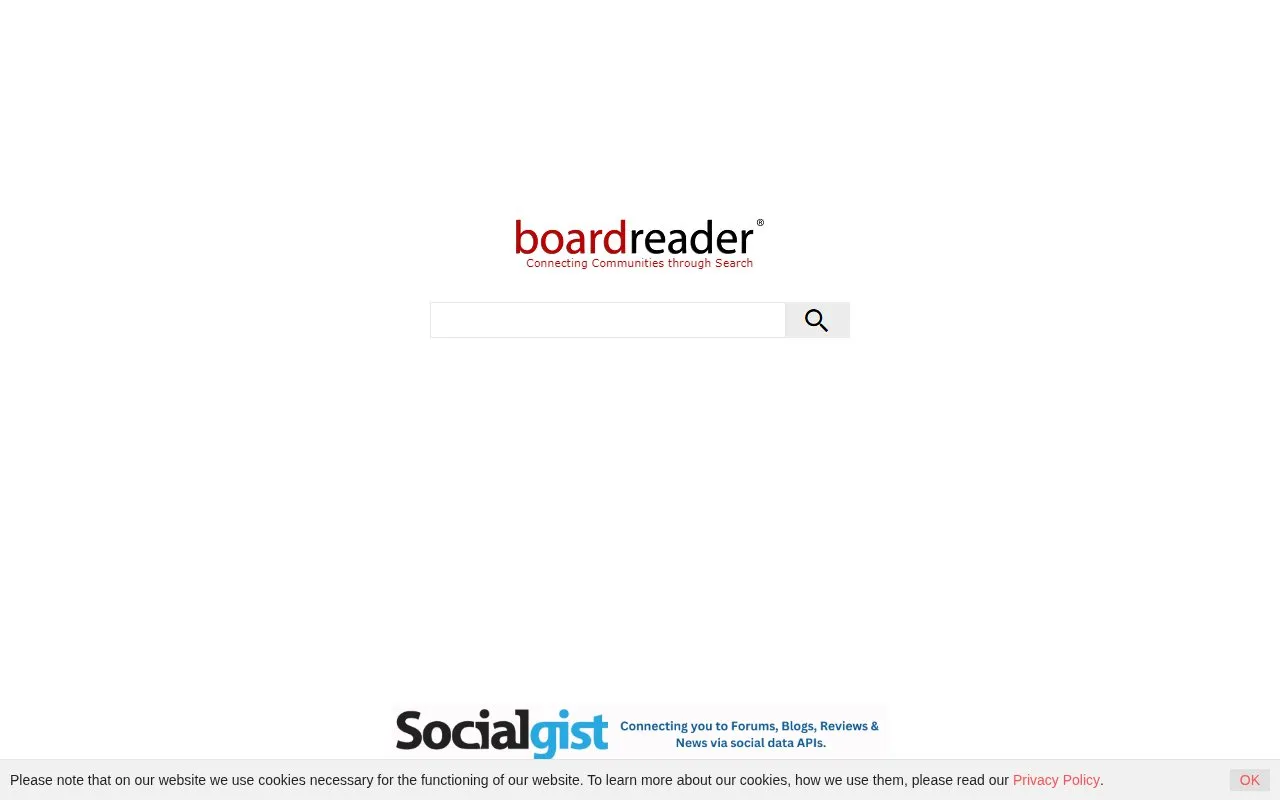 Boardreader homepage screenshot