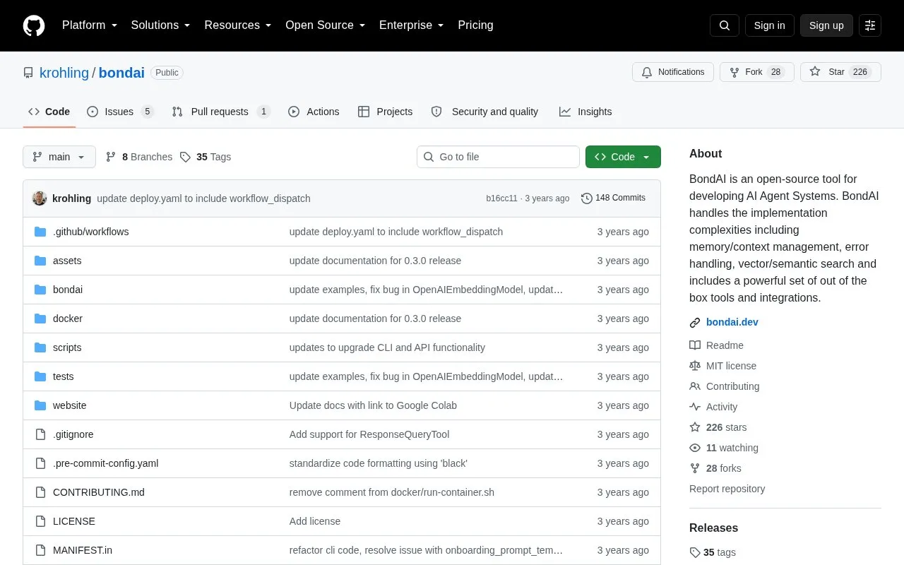 Github Repository homepage screenshot