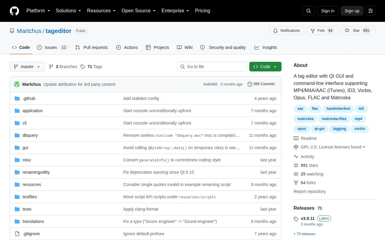 TagEditor homepage screenshot