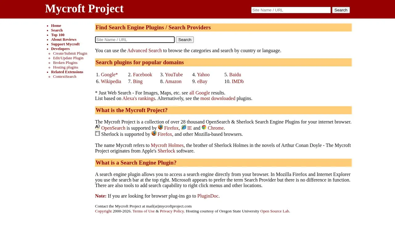 MycroftProject homepage screenshot
