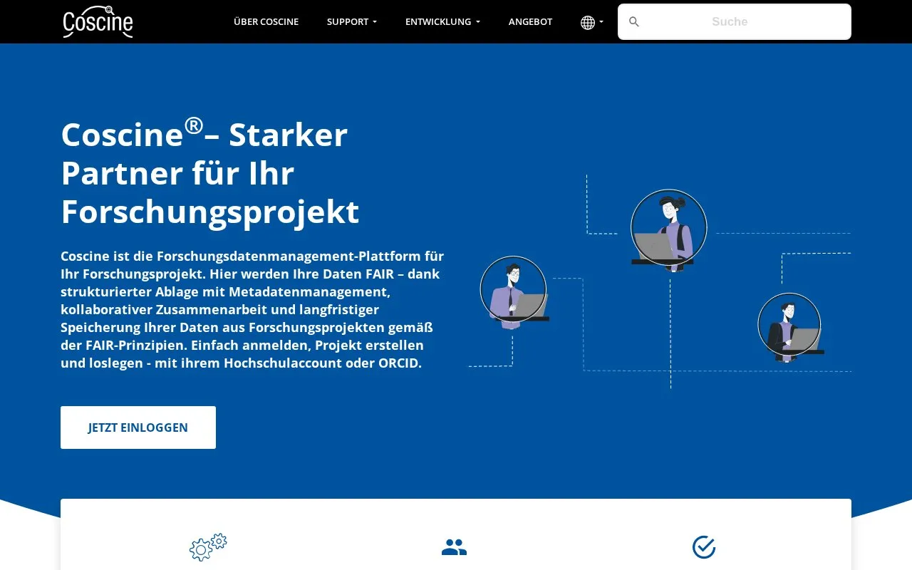 Coscine homepage screenshot