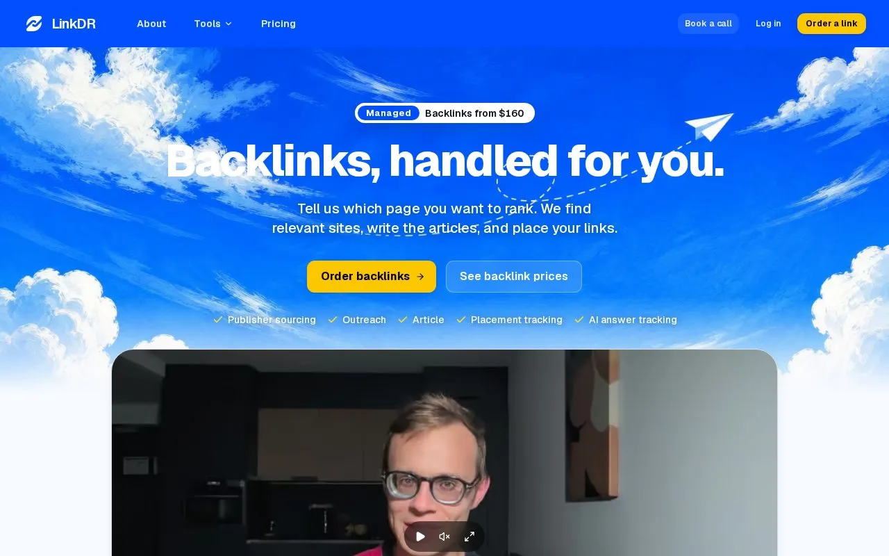LinkDR homepage screenshot