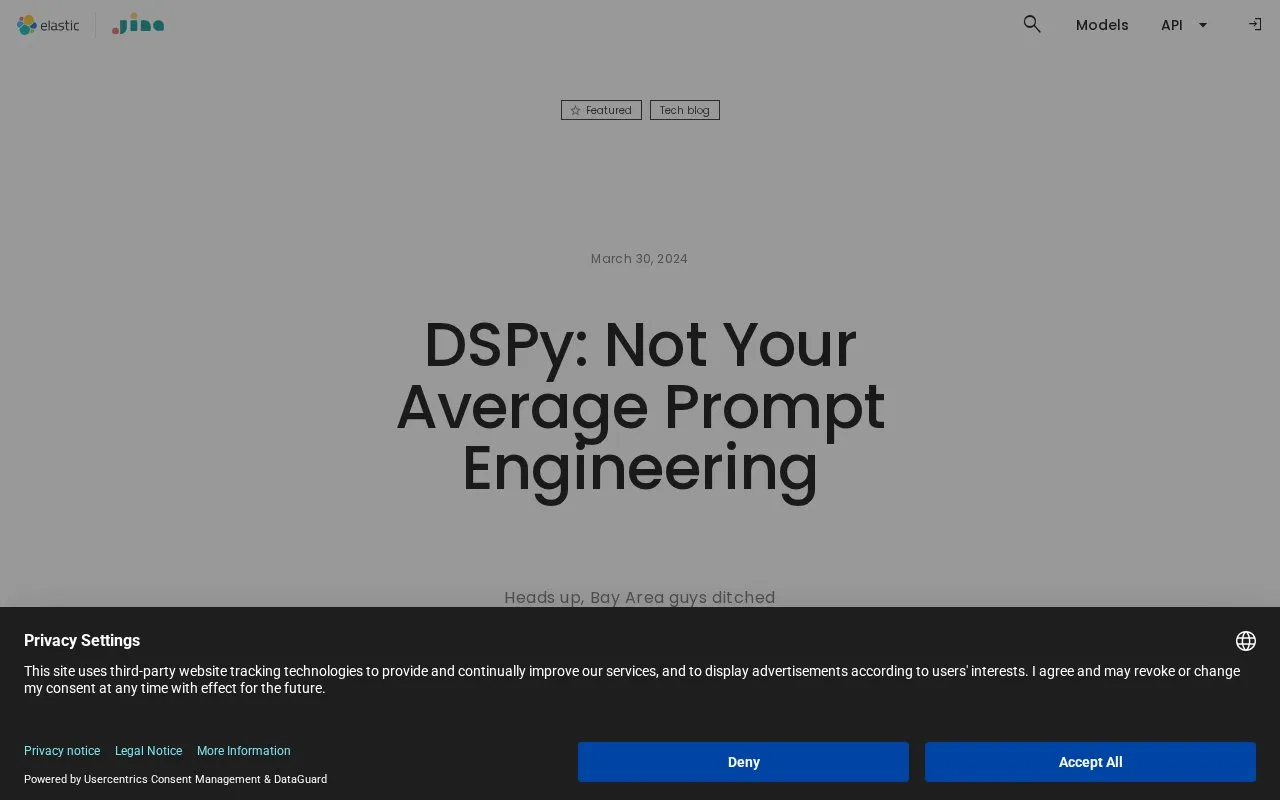 DSPy: Not Your Average Prompt Engineering homepage screenshot