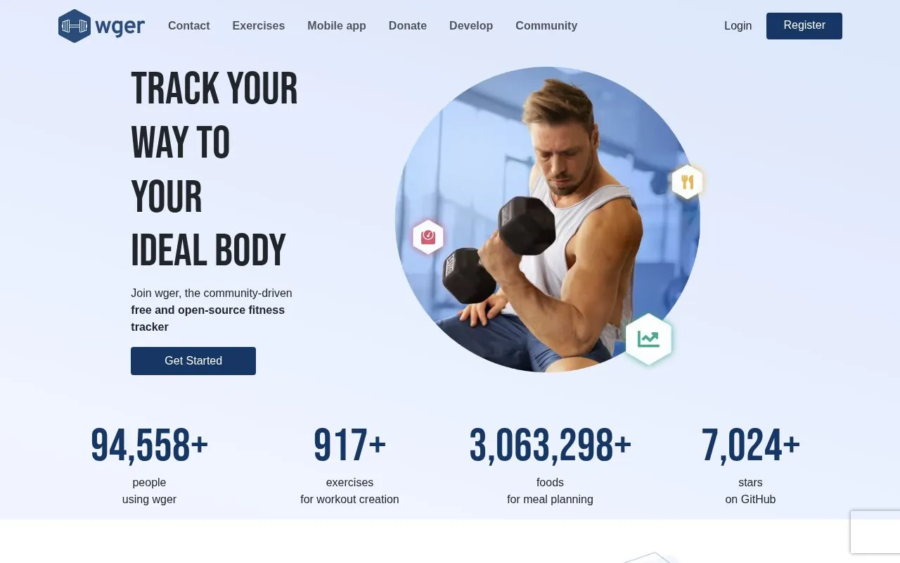 wger homepage screenshot