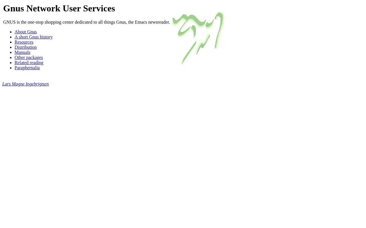 Gnus homepage screenshot