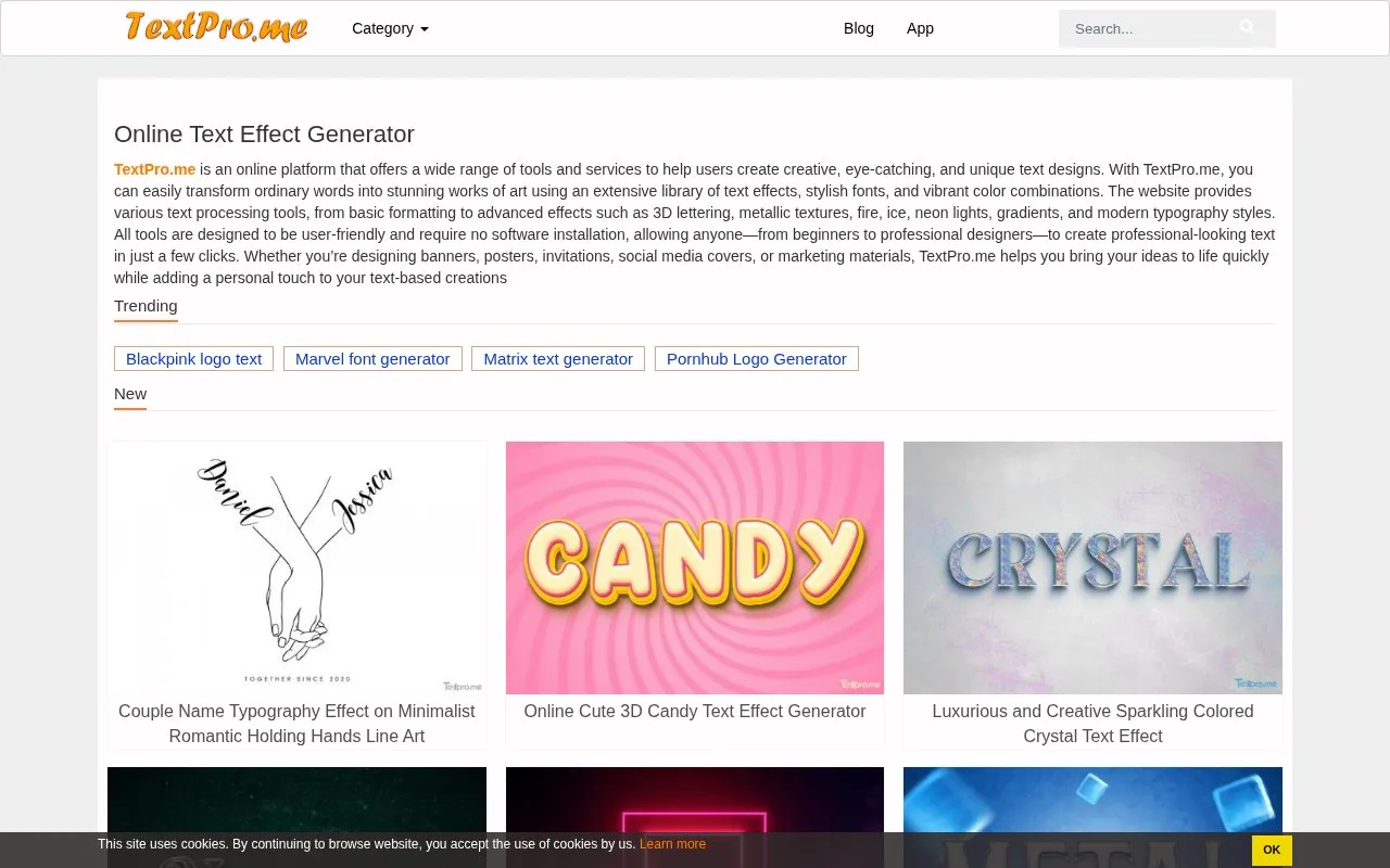 Text Pro homepage screenshot