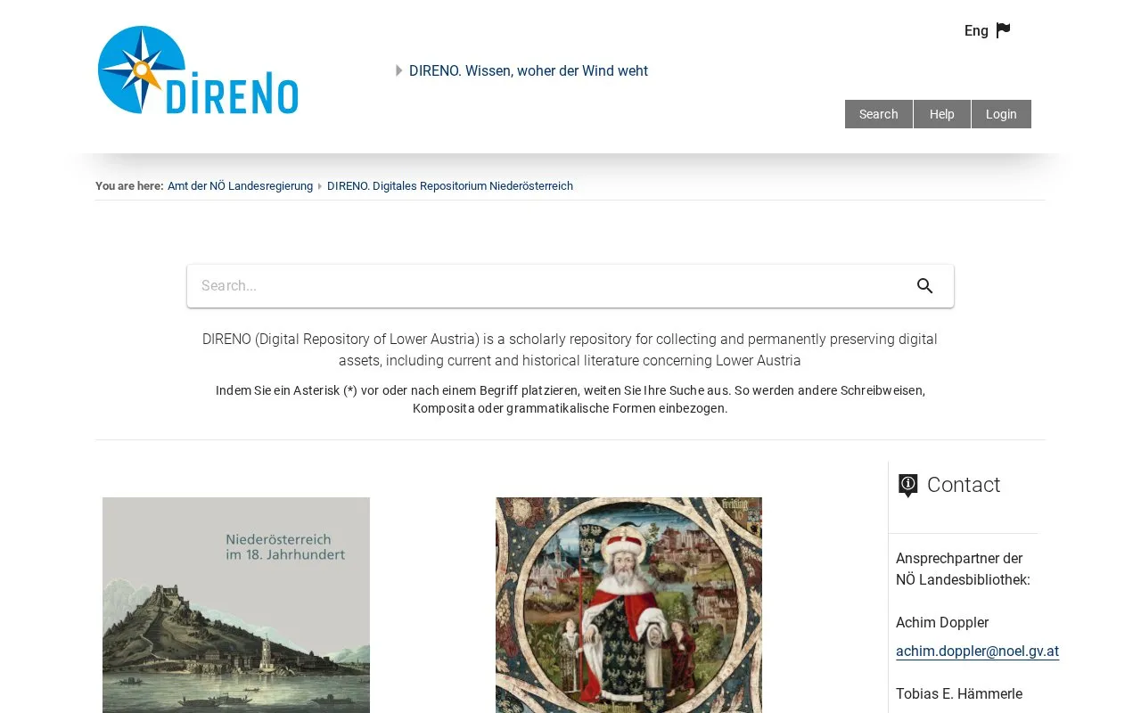 DIRENO homepage screenshot
