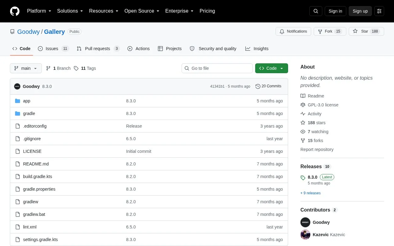 Goodwy Gallery homepage screenshot