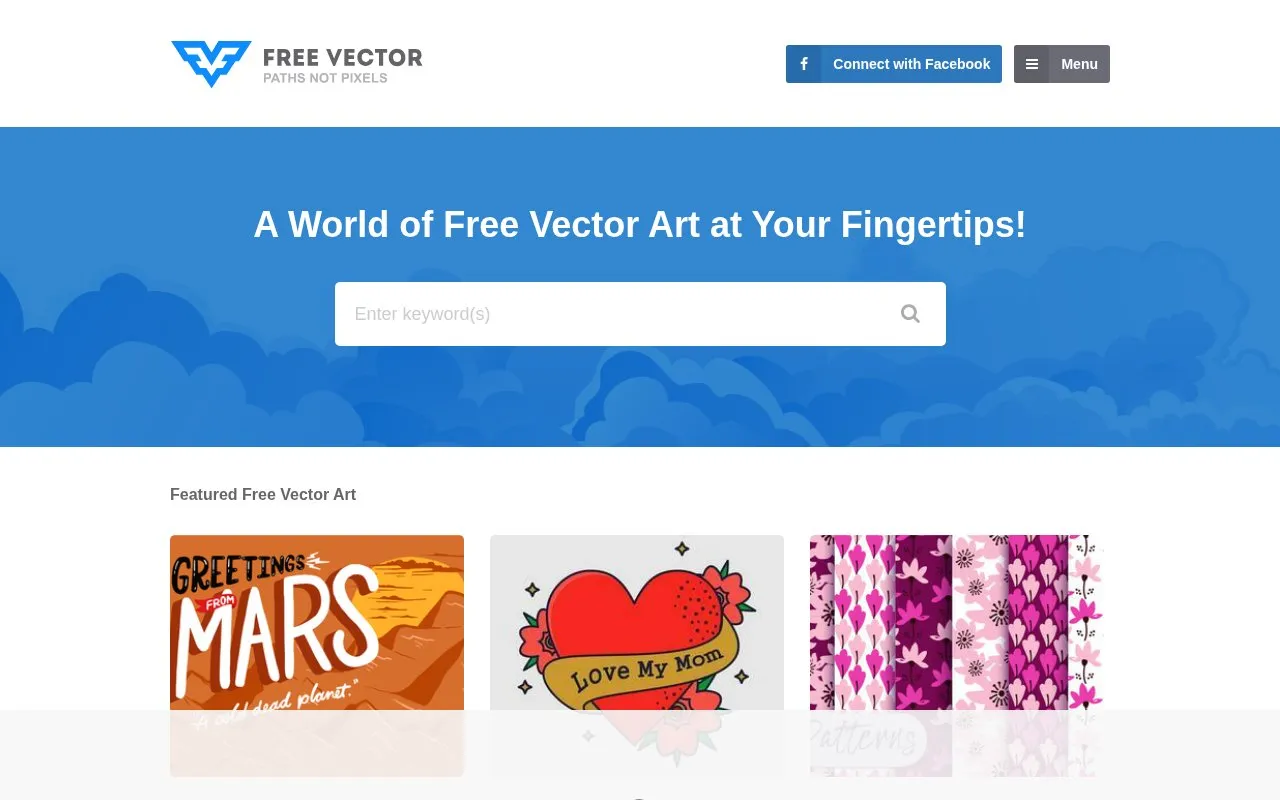 Free Vector homepage screenshot