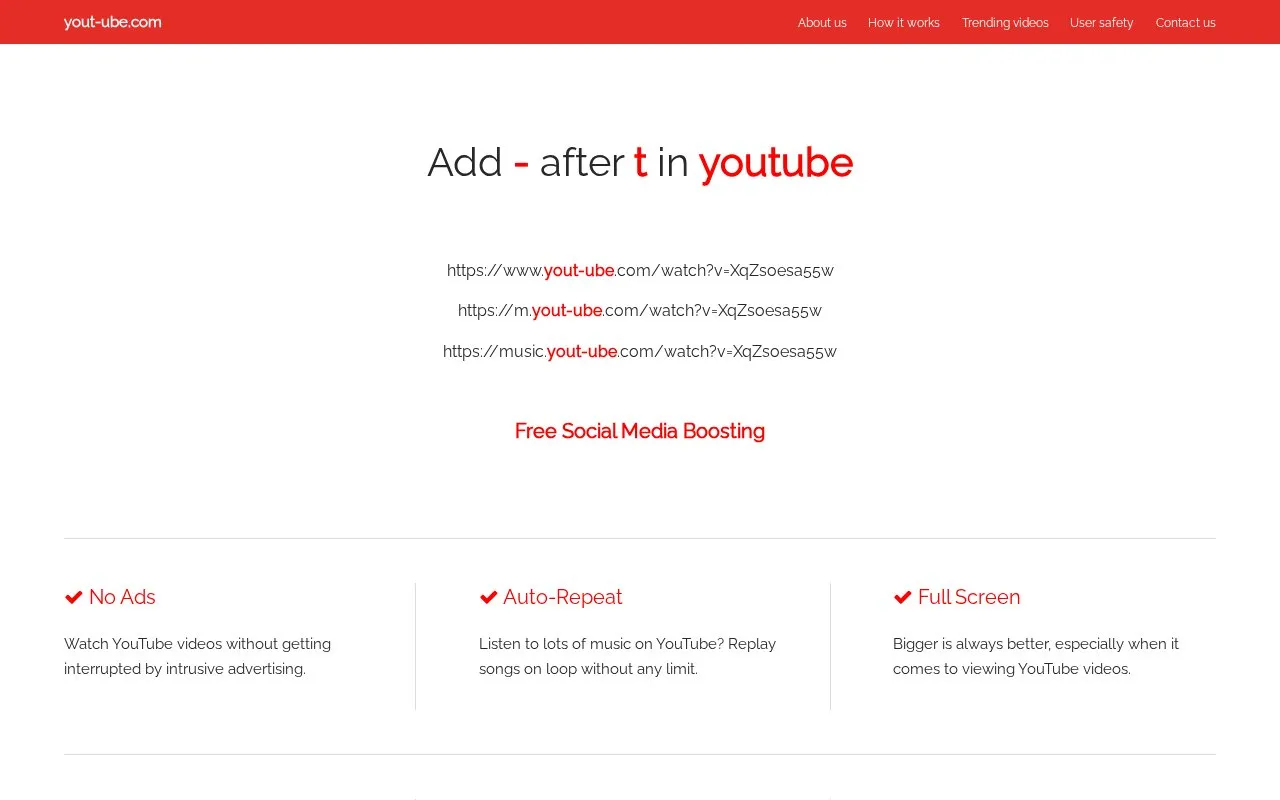 YouT-ube homepage screenshot