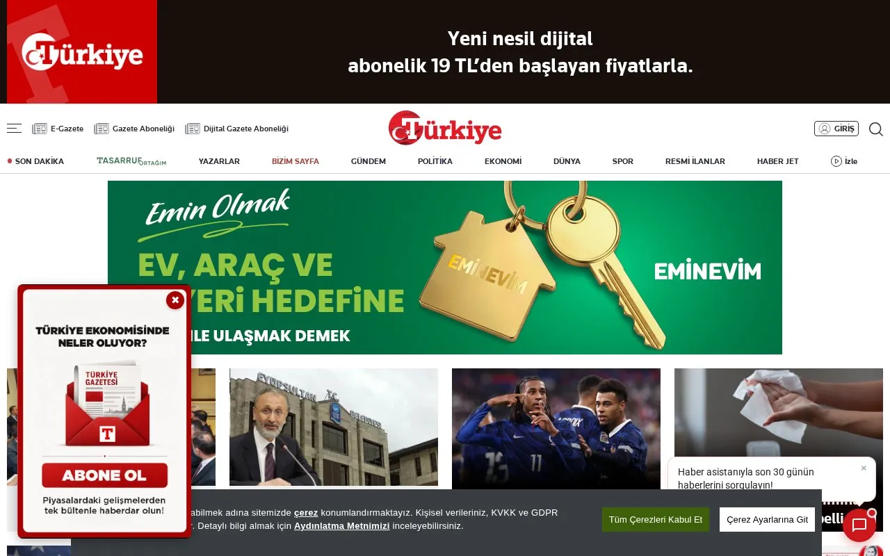 Türkiye homepage screenshot