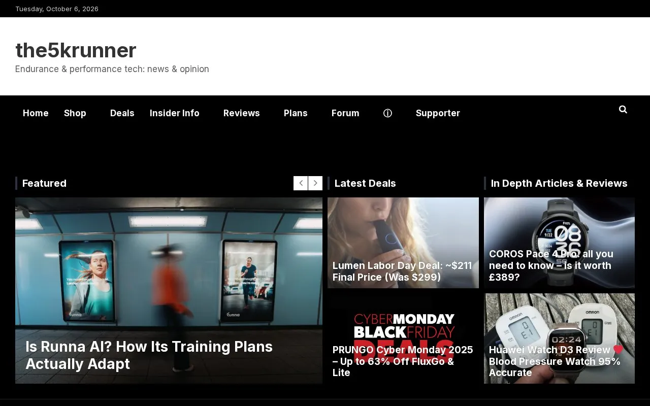 the5krunner homepage screenshot