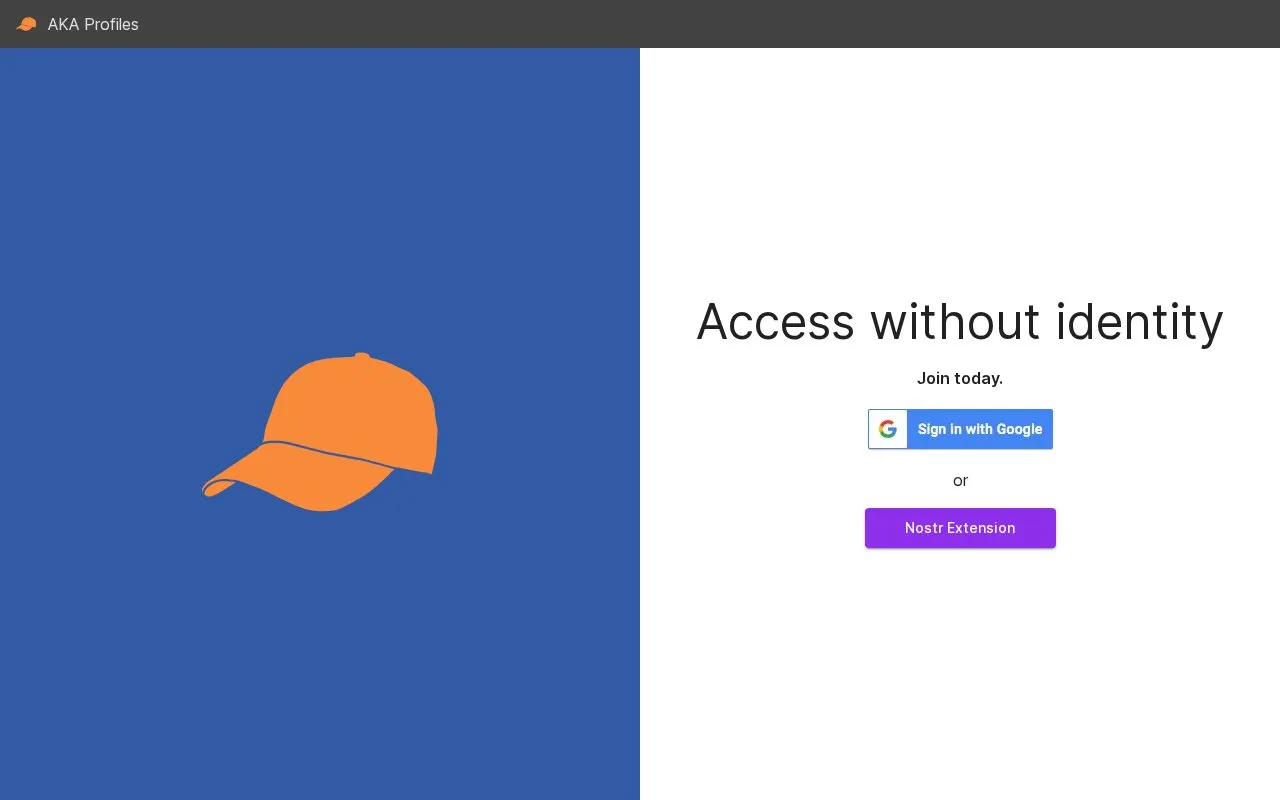 app.akaprofiles.com homepage screenshot