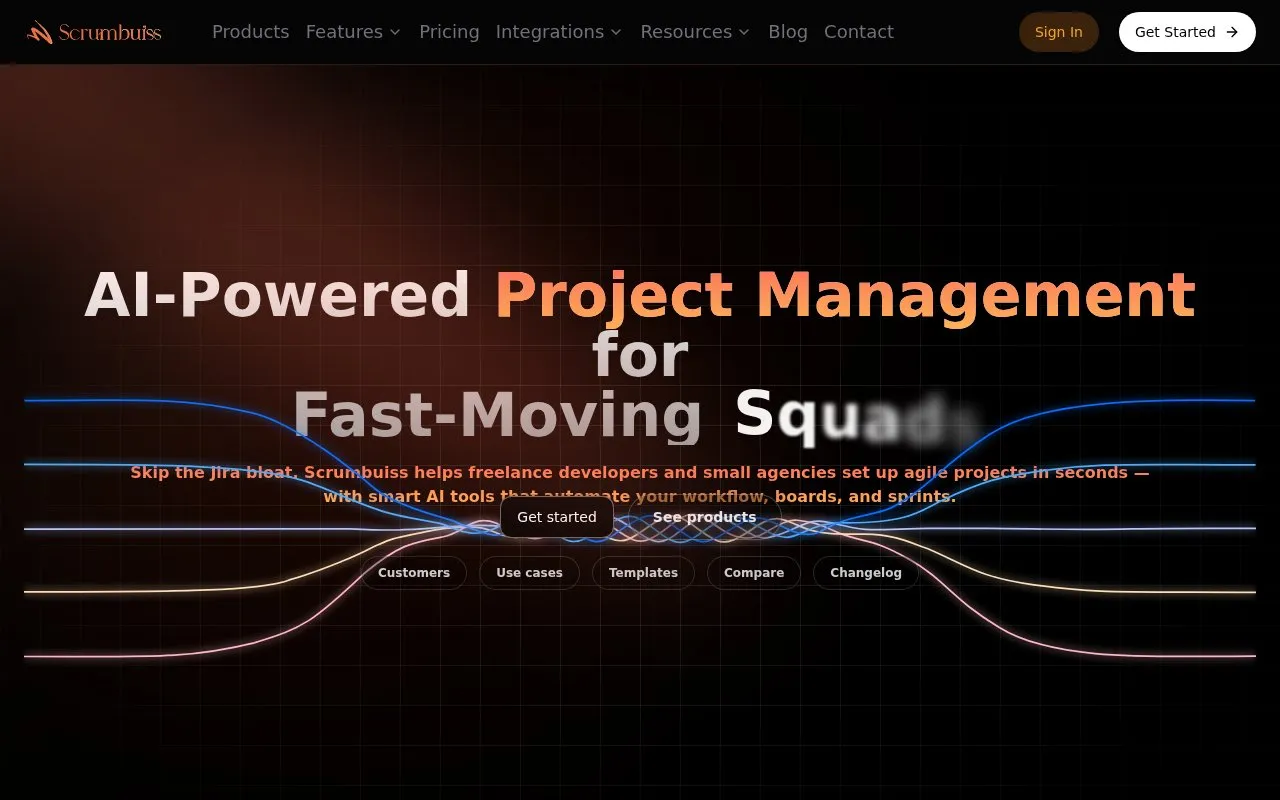 Scrumbuiss homepage screenshot