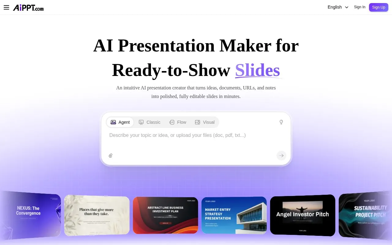 AiPPT homepage screenshot