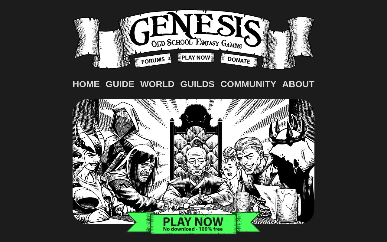 Genesis homepage screenshot