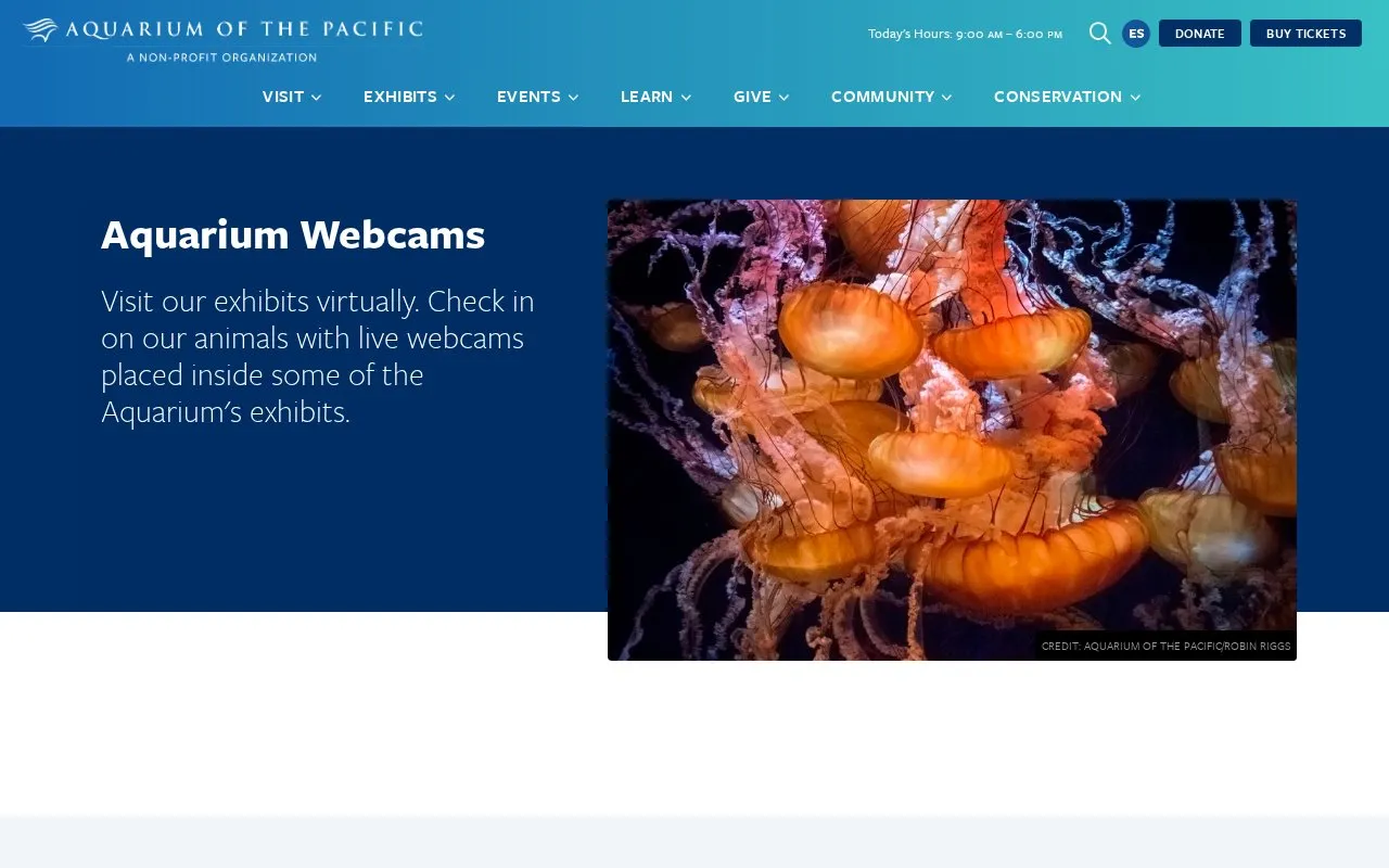AquariumOfPacific homepage screenshot