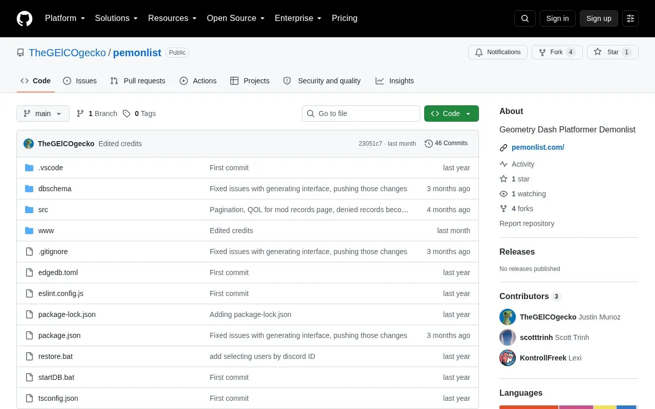 Pemonlist homepage screenshot