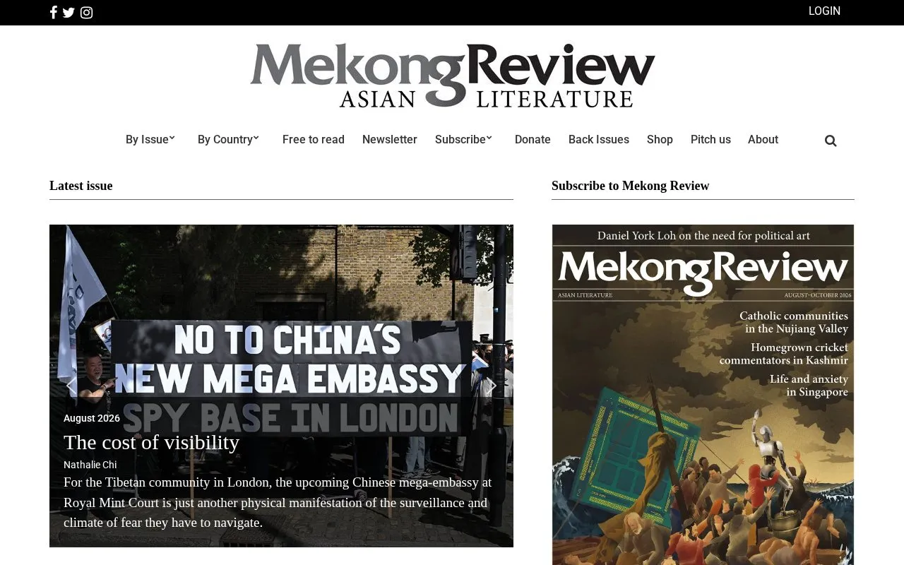 Mekong Review homepage screenshot