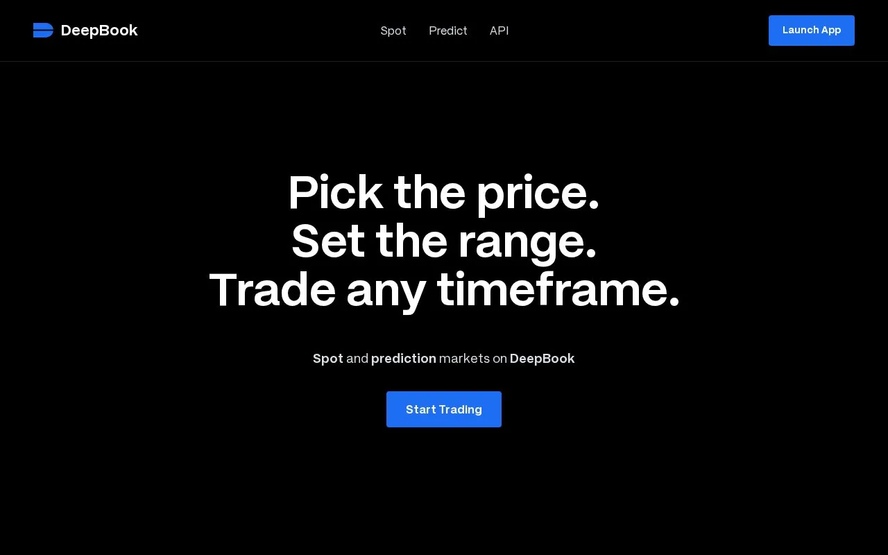 DeepBook V3 homepage screenshot