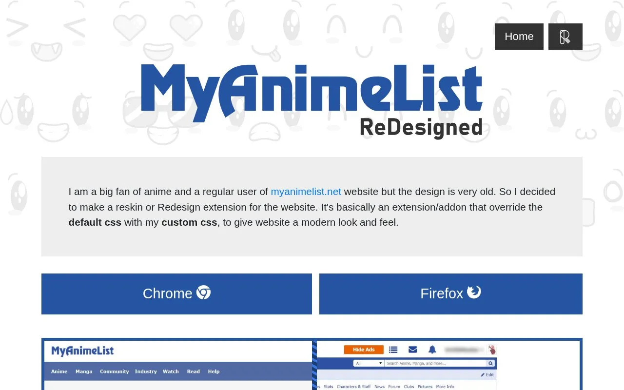 Redesign homepage screenshot