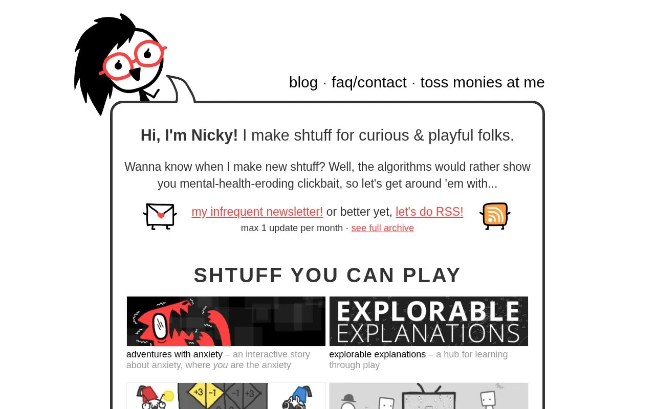 Nicky Case homepage screenshot