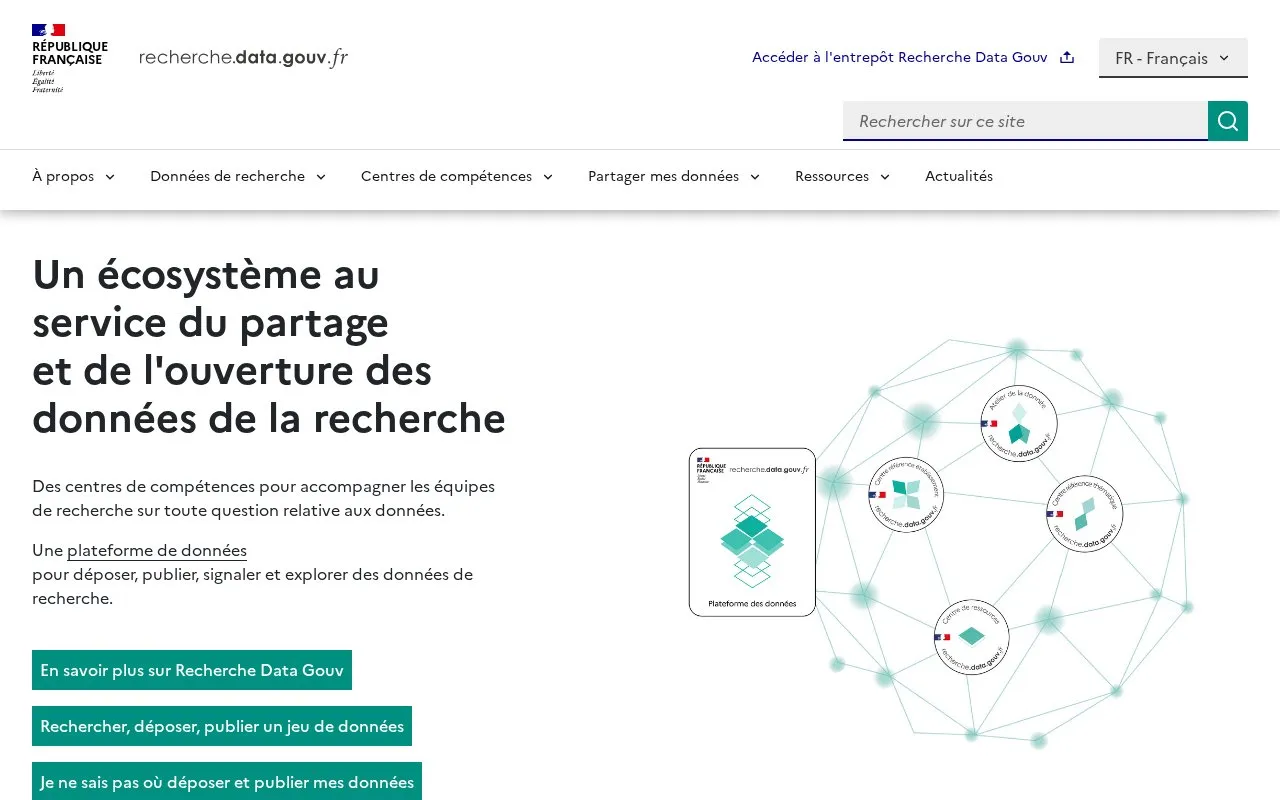 Recherche Data Gouv homepage screenshot