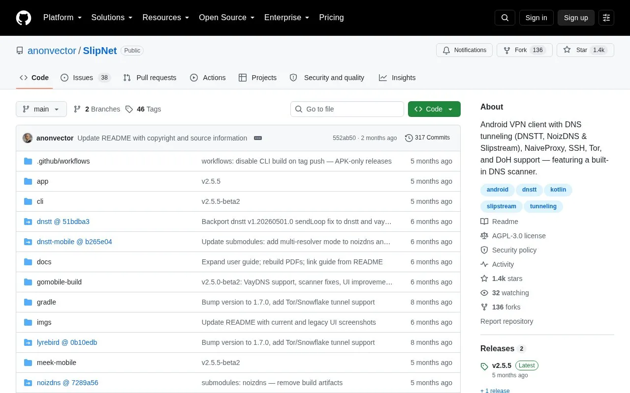 SlipNet homepage screenshot