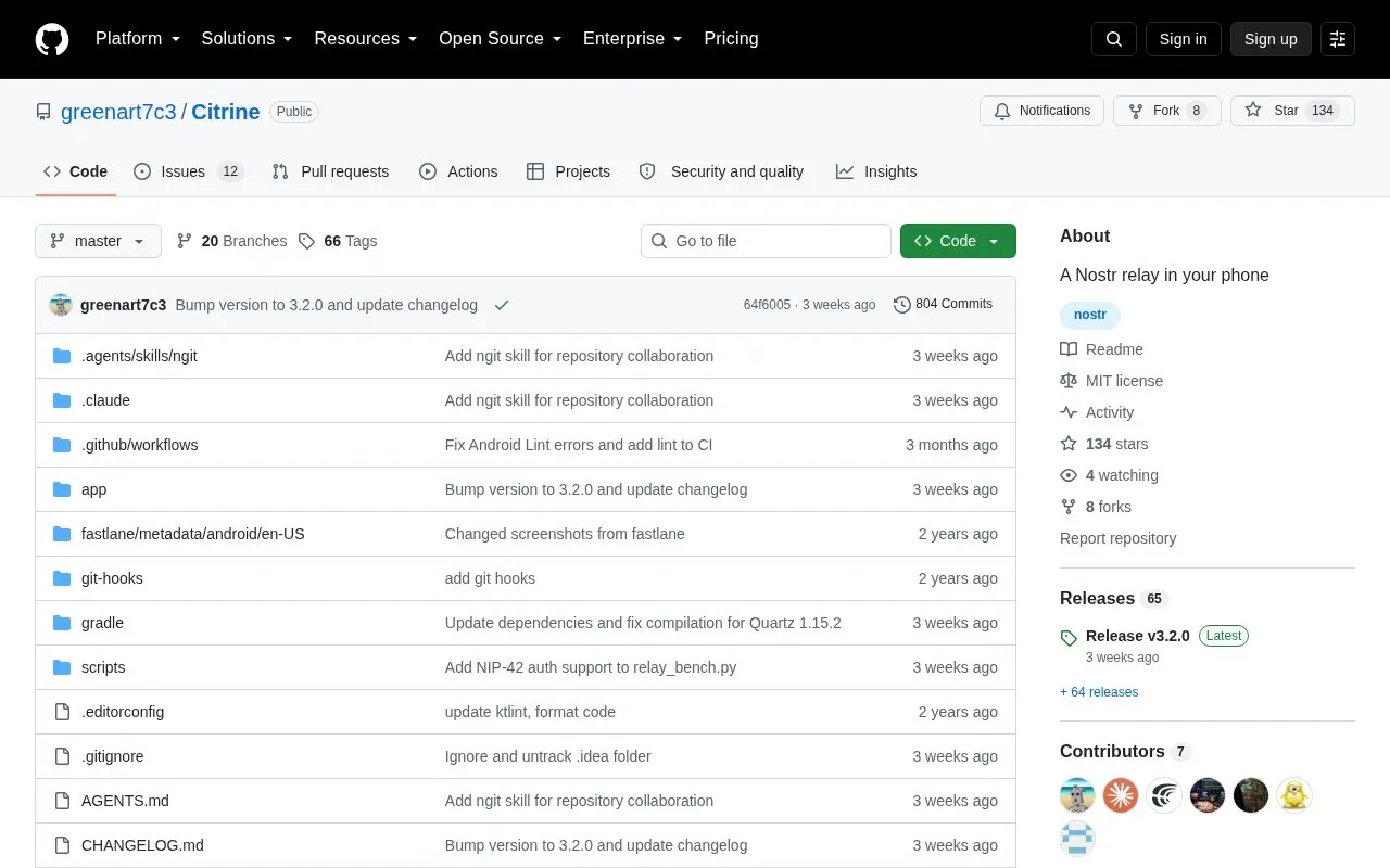 Citrine homepage screenshot