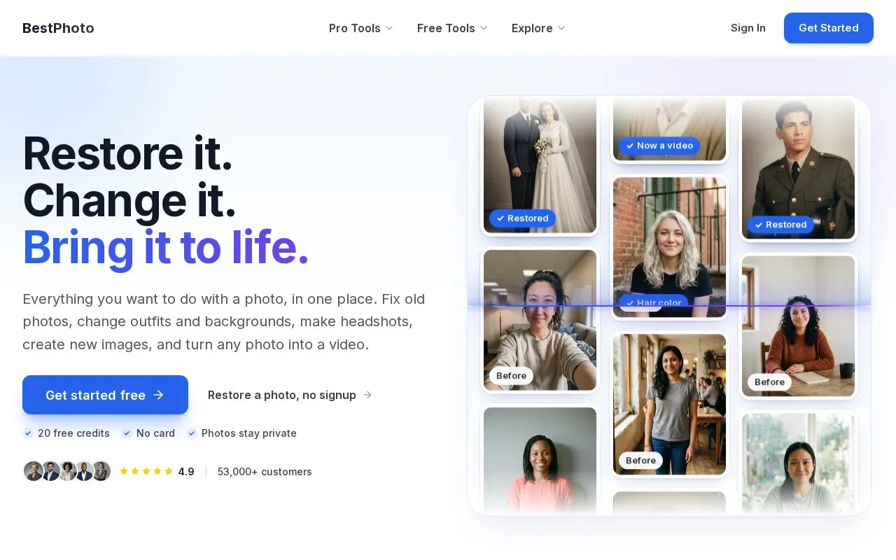 BestPhoto homepage screenshot