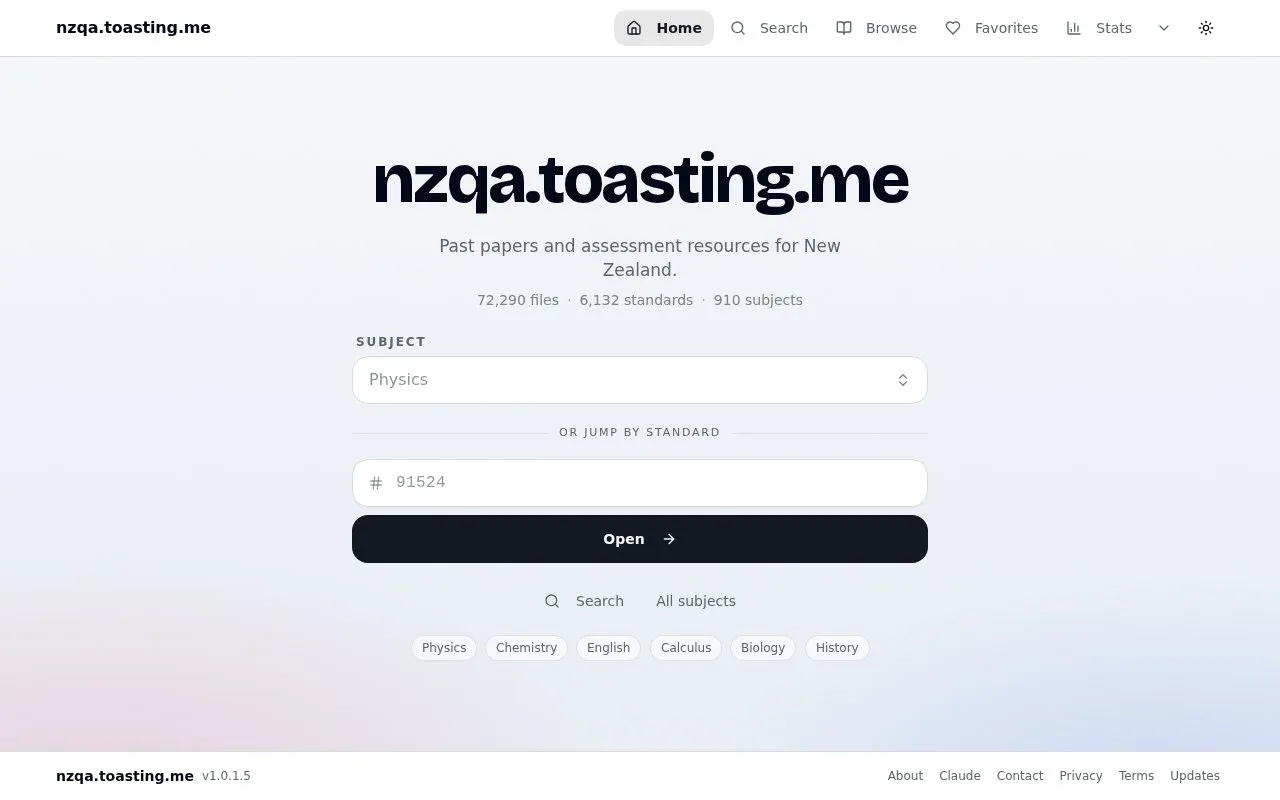 nzqa.toasting homepage screenshot