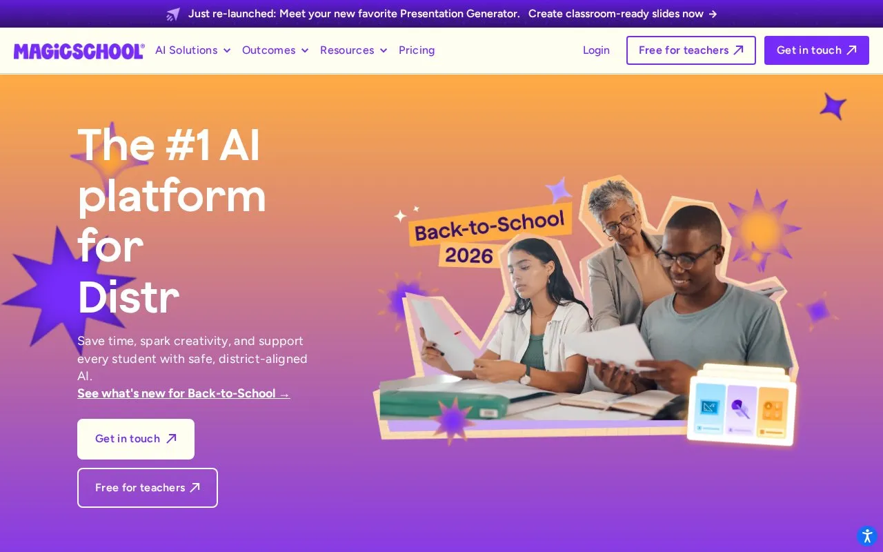 MagicSchool homepage screenshot