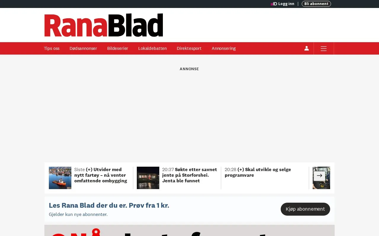 Rana Blad homepage screenshot