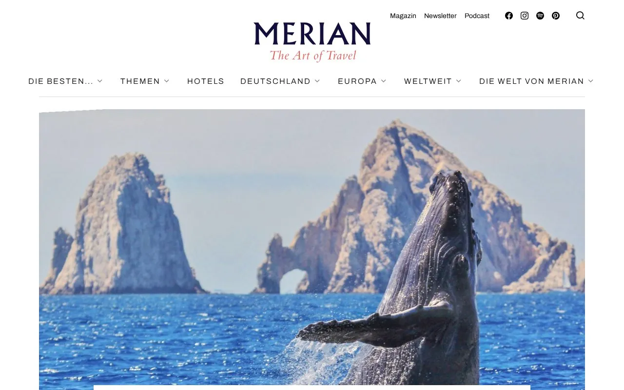 Merian homepage screenshot