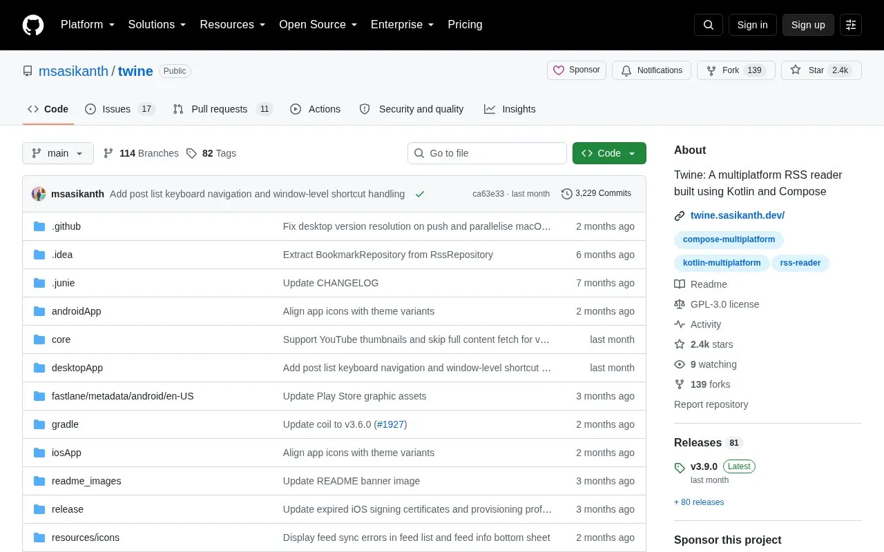 Twine homepage screenshot