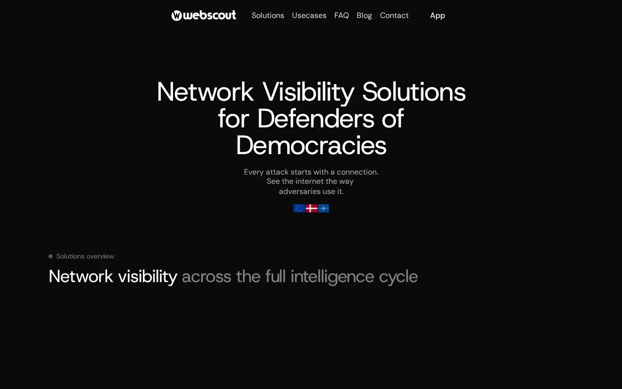 Webscout homepage screenshot