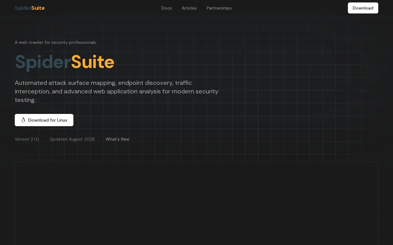 SpiderSuite homepage screenshot