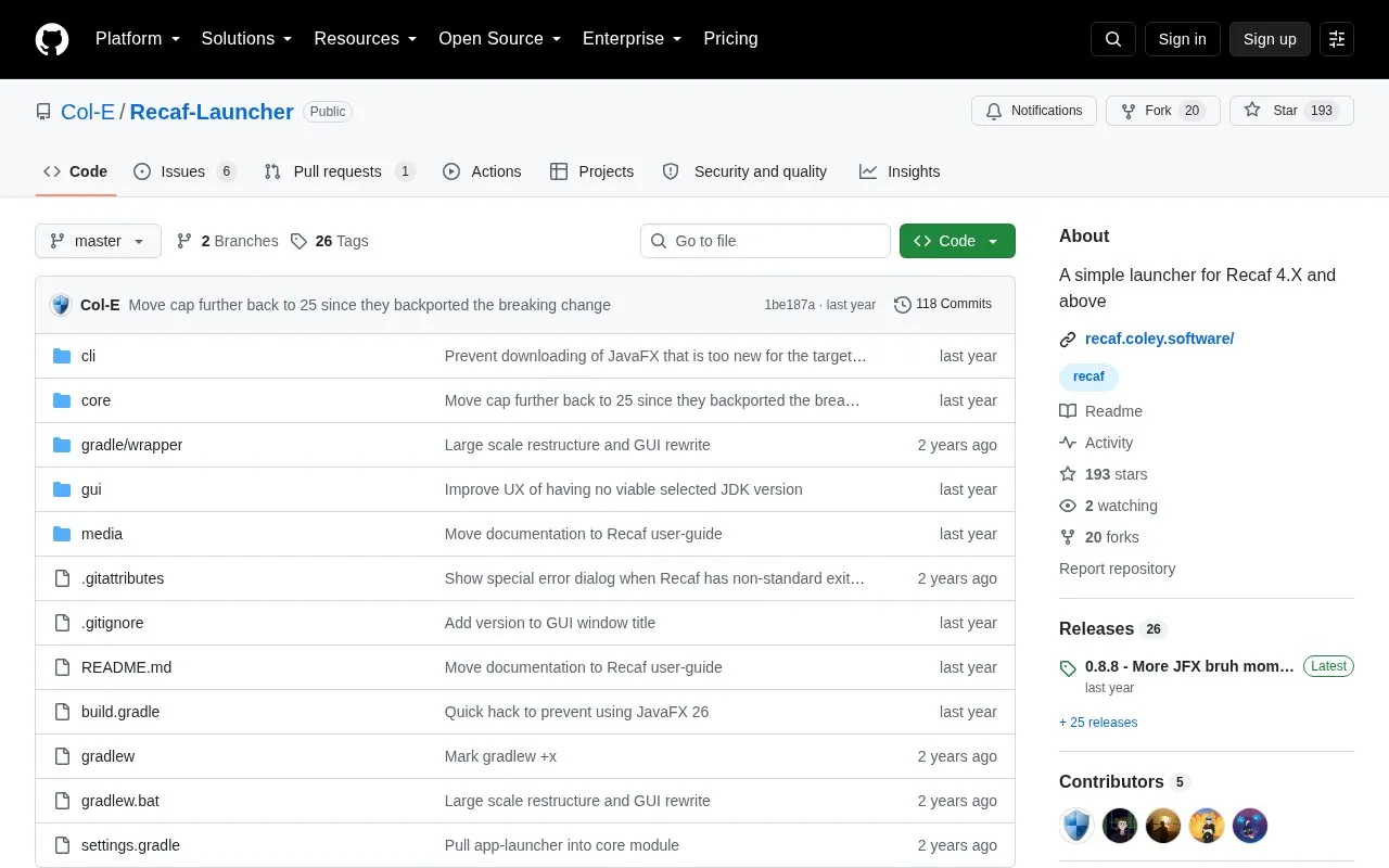 GUI homepage screenshot