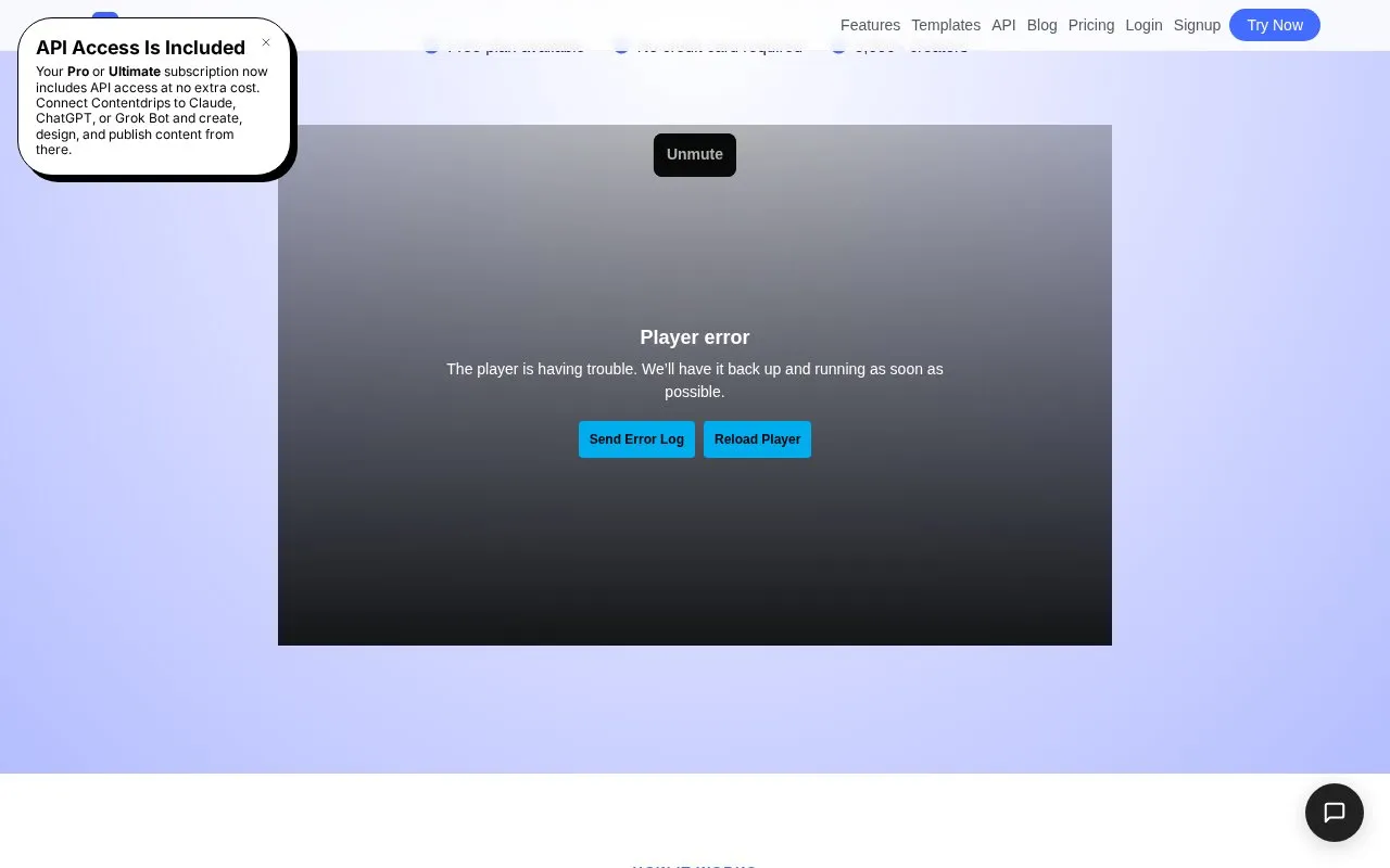 Contentdrips homepage screenshot