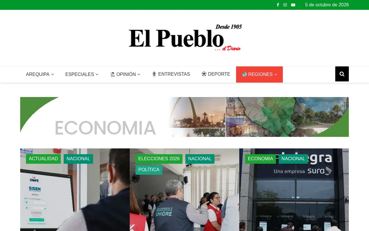 El Pueblo homepage screenshot