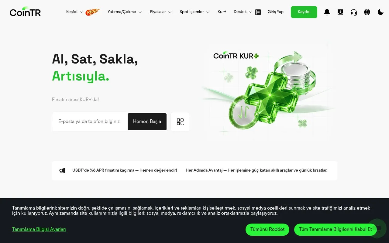 CoinTR homepage screenshot